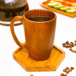 Taza de Madera para Beber Té, Café o Agua, Diseño Rústico, Taza Natural para Uso en el Hogar y la Cocina - Product Image 1