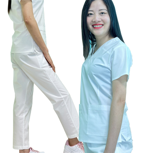 ชุดเครื่องแบบพยาบาลผ้าเรยอนขัดผิวนุ่มป้องกันริ้วรอยชุดเสื้อขัดตัวสำหรับผู้หญิงและผู้ชาย - Product Image 3