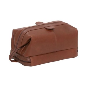 Genuine Leather Travel <b>Toiletry</b> <b>Bag</b> Vintage Cosmetic Pouch Zipper Makeup Organizer <b>for</b> <b>Men</b> and Women - Product Image 4