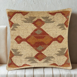 High Quality Wool Jute Handmade Eco-Friendly All-Season Travel Pillow Soft Square Pattern Seat <b>Back</b> <b>Cushion</b> Modern Design Home - Product Image 4