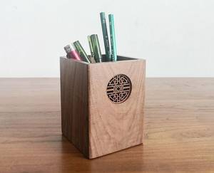 Eco-Friendly Wooden Stationery <b>Holder</b> for Desktop Use - Product Image 1