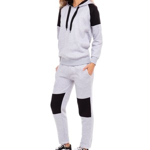 Conjunto Deportivo con Capucha para Mujer, Bloques de Color, Manga Larga, Casual, Transpirable, Corte Regular, Material de Poliéster y Algodón - Product Image 3