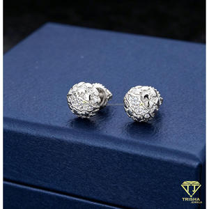 Pendientes Redondos de Diamante Moissanite de Lujo en Plata de Ley 925 para Revendedores de Joyería de Moda - Product Image 2