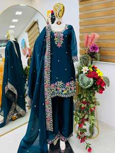 Ensemble palazzo en soie GMY richement brodé – Spécial export Dubaï et Royaume-Uni - Product Image 2