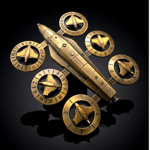 Set di Dadi DND in Metallo Dorato Bronzo Vintage Intagliato a Forma di Razzo, 7 Pezzi, con Aerei, per <span class=keywords><strong>Dungeons</strong></span> & Dragons e Giochi di Ruolo da Tavolo - Product Image 2