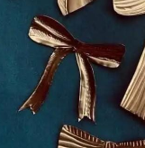 Golden Metal Bow Christmas <b>Ornament</b> <b>Small</b> Size Hanging Traditional Style Decorative Ribbon - Product Image 1