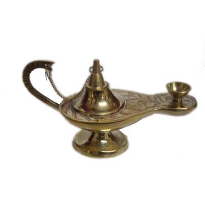 Antique-Style New Designer Gold-Plated Brass Chirag Incense Lamp Oil Burner Embossing Printing Polished Metal Competitive Price - Product Image 1