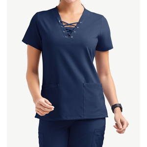 Bulk <b>Scrub</b> <b>Set</b> Women Anti Microbial V Neck Top Elastic Waist Hospital Medical Uniform Customizable Wholesale Price <b>Scrub</b> <b>Sets</b> - Product Image 5