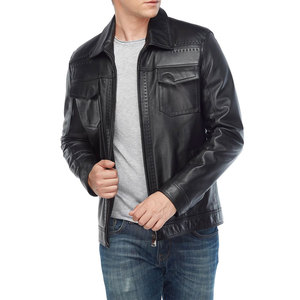 <b>Long</b> Sleeves High Quality Zipper <b>Men</b> Leather <b>Jacket</b> Casual Wear Best Selling Lightweight <b>Men</b> Leather <b>jacket</b> for <b>men</b> - Product Image 4