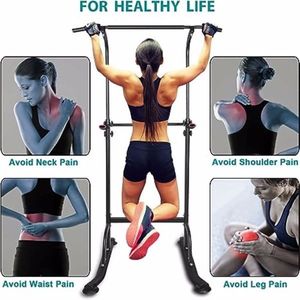 Torre Multifunzione in Acciaio per Allenamento, Regolabile in Altezza, con Stazione Dip e Barra per Trazioni, per Palestra Domestica e Allenamento della Forza - Product Image 5