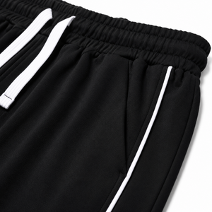 Pantalon de jogging ample en toile pour homme avec rayures latérales blanches, taille élastique, style décontracté streetwear, coupe baggy – Vente en gros - Product Image 6