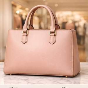 กระเป๋าถือทรงแข็งสีน้ำตาลอมเทาจากแบรนด์นี้ ผลิตด้วยมือจากหนังวีแกน - Product Image 4