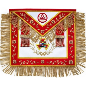 Delantal de Primera Calidad para el Capítulo del Arco Real del Gran Sacerdote, Delantal Masónico de Terciopelo Rojo, Regalia Masónica, Delantal Ceremonial para Logia - Product Image 1