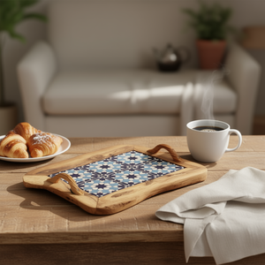 Durable Wooden Printed Serving Tray for Tea <b>Coffee</b> Snacks Breakfast Decorative Tray - Product Image 3