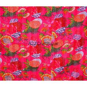 Colcha Kantha Vintage de Algodón Orgánico Hecha a Mano - Cubrecama Reversible Ecológico de Rajasthan - Product Image 2