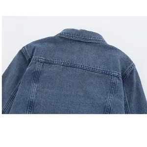 TIXAY SPORTS Women's <b>Denim</b> Jacket Casual Spring Regular Fit Cotton Washable Button-Up <b>Coat</b> - Product Image 6
