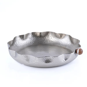 Plateau de service rond en métal noir, design moderne, luxe artisanal, personnalisable, pour cuisine, décoration intérieure, vaisselle – Offre Spéciale - Product Image 6