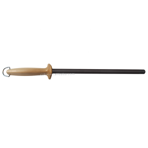 Afilador de acero antirotura para Chef, negro, con mango de madera, gran oferta - Product Image 2
