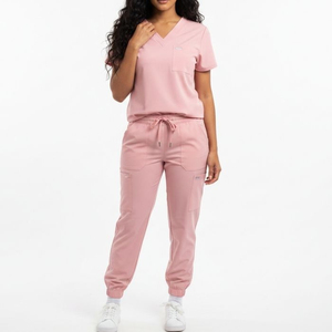 Custom Hospital Medical <b>Scrubs</b> <b>Set</b> for Nurses with Short Sleeve and Stand Collar High Quality Medical <b>Scrub</b> Suits OEM - Product Image 1