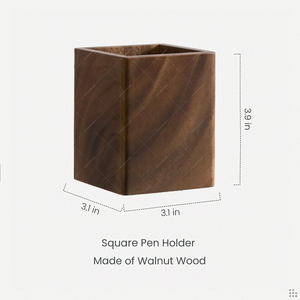 Portalápices Redondo Moderno Hecho a Mano de Madera Natural Sólida, Organizador de Escritorio, Soporte para Lápices con Tamaño Personalizado Disponible para Mesa de Oficina - Product Image 5