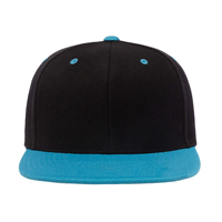 Casquette Snapback 6 Panneaux Noire et Bleue Contrastée Unisexe Style Décontracté Printemps-Été Chapeau en Sergé pour Adulte