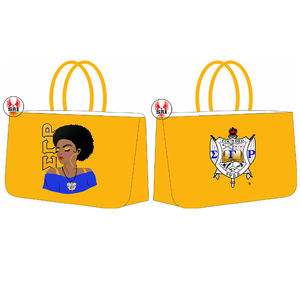 Sac fourre-tout en polyester matelassé brodé de la sororité Sigma Gamma Rho |   Fermoir à glissière sublimé sur mesure pour sororité grecque féminine - Product Image 6