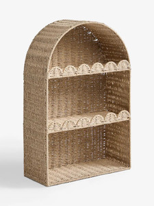 Étagère murale décorative à 3 niveaux en jonc de mer, faite à la main, style coquillage, pour une décoration naturelle et idéale pour la chambre de bébé. - Product Image 2