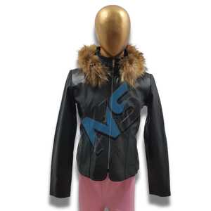 Nabtay Sports Luxury Women's Lightweight Black Cow Leather Biker Jacket Real Natural Fur Collar Stand-Up Neck <b>Zipper</b> Autumn - Product Image 1