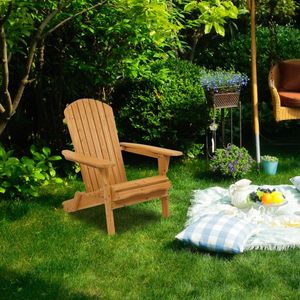 Sedia a Sdraio Pieghevole in Legno Adirondack con Finitura Naturale, Sostituisce 54610110, Ideale per Prendere il Sole - Product Image 3