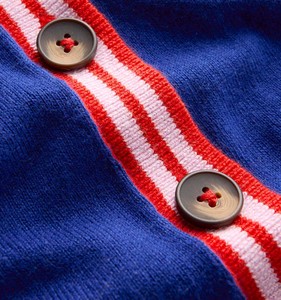 Cárdigan Varsity con Cuello en V para Hombre, Transpirable, a Rayas, de Punto, con Botones, para Equipos Escolares - Product Image 3