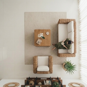 Luxury Handwoven Rattan Armchair Modern Tropical Wicker Dining Chair Comfortable Soft Cushion Eco-Friendly Apartment - Product Image 5