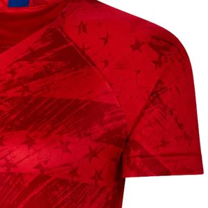 เสื้อฟุตบอลหญิงสีแดงแบบซับลิเมชั่น แขนสั้น โพลีเอสเตอร์ ชุดฟุตบอลสำหรับฝึกซ้อม ชุดกีฬาสำหรับทีม - Product Image 4