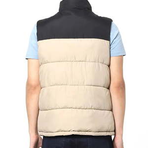Gilet matelassé beige uni de haute qualité 2025 pour hommes, en tissu polyester, col montant, faible MOQ, vêtements d'hiver, vestes pour hommes, vente en gros - Product Image 4