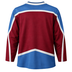 Camiseta de Hockey sobre Hielo Azul Borgoña, Manga Larga, Transpirable, Uniforme Deportivo para Equipo, Entrenamiento, Práctica, Rendimiento Deportivo para Adultos - Product Image 3