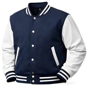 Blouson universitaire en molleton de coton épais avec logo personnalisé, style streetwear unisexe, vente en gros - Product Image 5