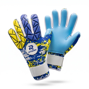 Professional Leather Soccer Gloves Durable Anti-Slip Breathable 4mm <b>Waterproof</b> Unisex Hook Loop Closure Football Goalkeeper - Product Image 1