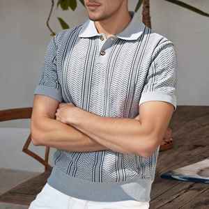 DENEZE Camiseta Polo de Manga Corta para Hombre, con Botones, Corte Ajustado, Tejida, Color Sólido, Verano, con Logotipo Personalizado al por Mayor - Product Image 2