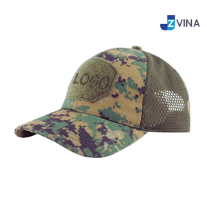 Gorra Trucker de Camuflaje con Logotipo Personalizado, Malla Trasera y Parche Bordado en el Panel Frontal, Ajustable para Uso en Exteriores - Product Image 1