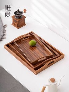 ถาดเสิร์ฟไม้ทรงสี่เหลี่ยม H a CRAFT HAC-190 พร้อมหูจับ ดีไซน์ทันสมัย สำหรับอาหาร ชา กาแฟ และอาหารเช้า - Product Image 5