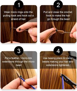 ชุดคีมต่อผมสแตนเลสสีตามสั่ง พร้อมเข็มเกี่ยวและชุดอุปกรณ์ร้อยลูกปัด - Product Image 6