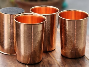 engraved logo copper <b>wine</b> glass custom logo copper <b>goblet</b> branding copper drinkware promotional - Product Image 4