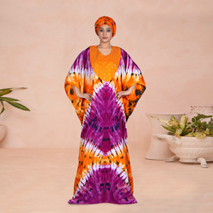 Caftán Farasha Modesto de Rayón con Pecho Decorado en Contraste, Mangas Anchas Drapeadas, Elegante y Largo para Ocasiones de Eid - Product Image 1