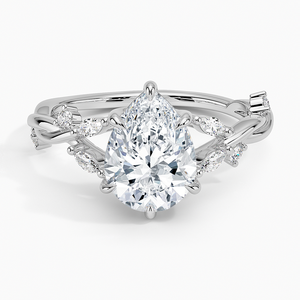 Anillo BOJ 021 con Corte de Pera, Plata 925, Diseño Azalea Twist, Diamante de 2ct, Color D, VVS1, Moissanita, Certificado GRA, Anillos en Oferta a Bajo Precio - Product Image 1