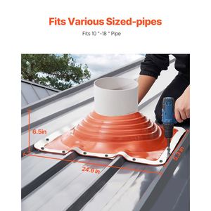 Guaina Flessibile in Silicone Resistente alle Alte Temperature 101°F (437°F) per Tubi da Tetto con Diametro Esterno da 10 a 18 Pollici - Product Image 2