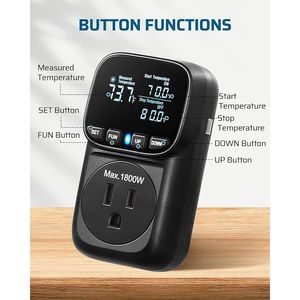 Regolatore di Temperatura Digitale Professionale (TDS) con Display a Spina per Riscaldamento e Raffreddamento - Product Image 2