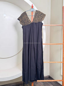 ชุดเดรสแม็กซี่ปักลายชนเผ่าชุดเดรสยาวทรงเอไลน์ใส่สบายมีหมวกแขนสำหรับสวมใส่ในเทศกาลทุกวันขนาดใหญ่พิเศษ - Product Image 3