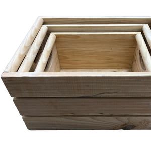 Prix d'usine, logo personnalisé, bois de pin poli, petites boîtes de rangement pour cadeaux de Noël, baby shower, caisses pour enfants - Product Image 1