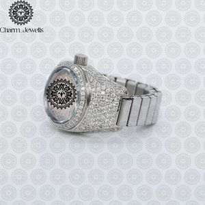 Montre de luxe Charm_Jewells en acier inoxydable, boîtier de 40 mm, mouvement mécanique analogique, date automatique, mode vintage pour homme, accents de diamants - Product Image 2