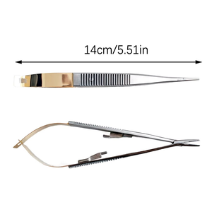 Porte-aiguille professionnel Castrobiejo pour implants dentaires et chirurgie orthodontique, 16 cm, bords droits et courbés, haute précision - Product Image 5