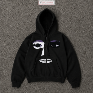 Custom Black Face Art <b>Zip</b> <b>Up</b> <b>Hoodie</b> Oversized Streetwear <b>Graphic</b> Hooded Sweatshirt Unisex Casual Fashion Full Zipper Urban Wear - Product Image 5